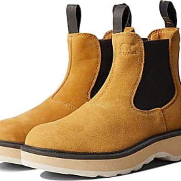 Sorel Women's Hi Line Chelsea Lug Sole Boots Geo Yellow- SZ 5 - Picture 1 of 4